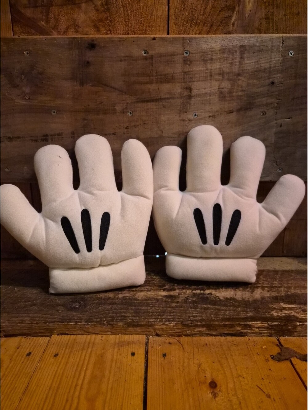Walt Disney World Mickey Mouse Plush Hand Gloves 10" Right And Left Hand